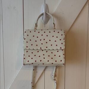 a new day Cream and Red Heart Crossbody Bag